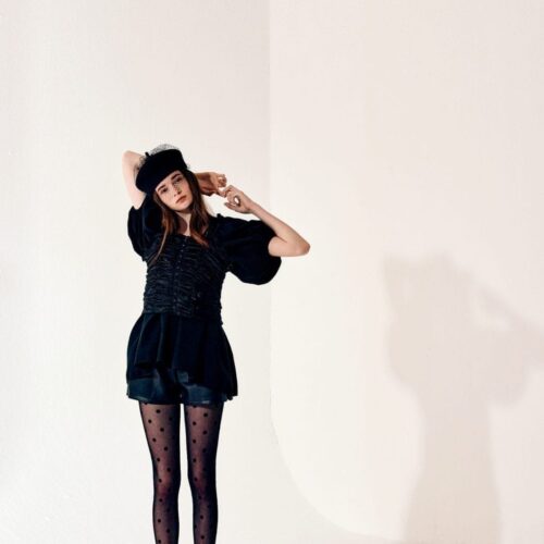 #1 Poppy Balloon Blouse (Black)