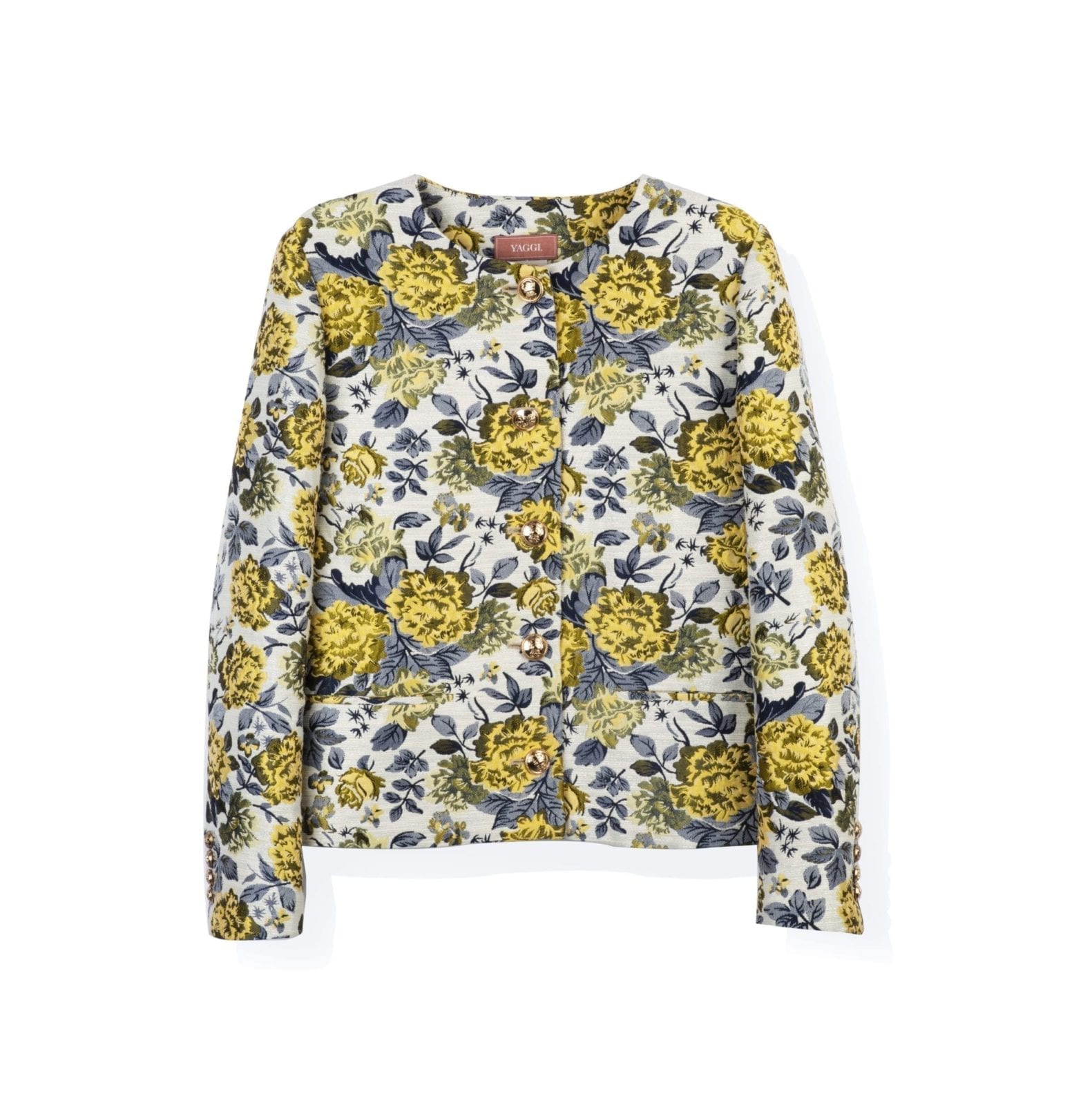 Yellow Floral Jacket Set