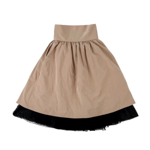 Alternative view of #8 Polka Dot Detailed Shirring Skirt (Beige)