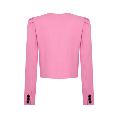 Alternative view of #20 Diana Pink Wool Crop Jacket with Velvet Buttons
