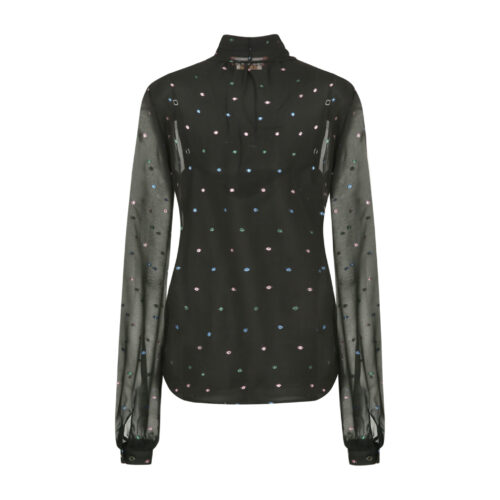 Alternative view of #22 Parisienne Sheer Silk Bow Blouse