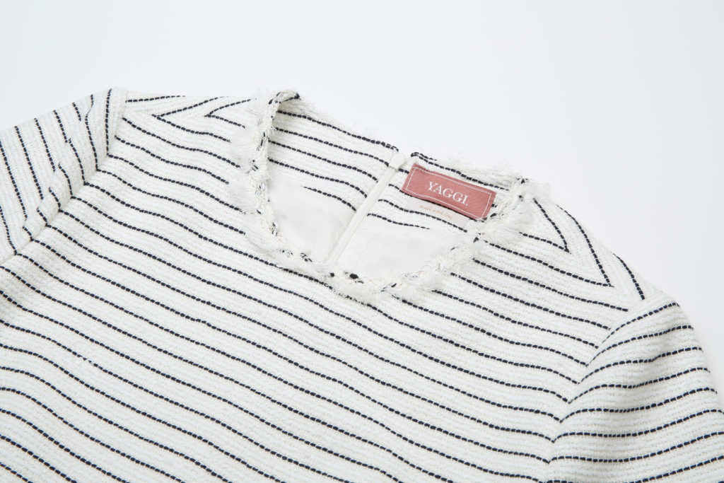 #26.1 Jane Summer Tweed Dress (B / W Stripe Tweed )