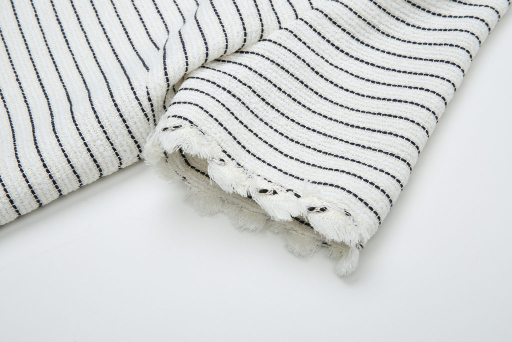 #26.1 Jane Summer Tweed Dress (B / W Stripe Tweed )