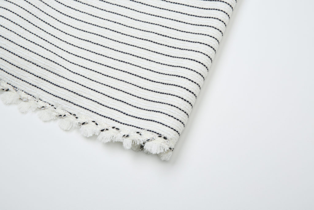 #26.1 Jane Summer Tweed Dress (B / W Stripe Tweed )