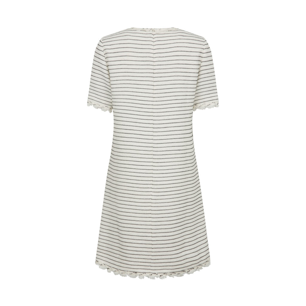 #26.1 Jane Summer Tweed Dress (B / W Stripe Tweed )