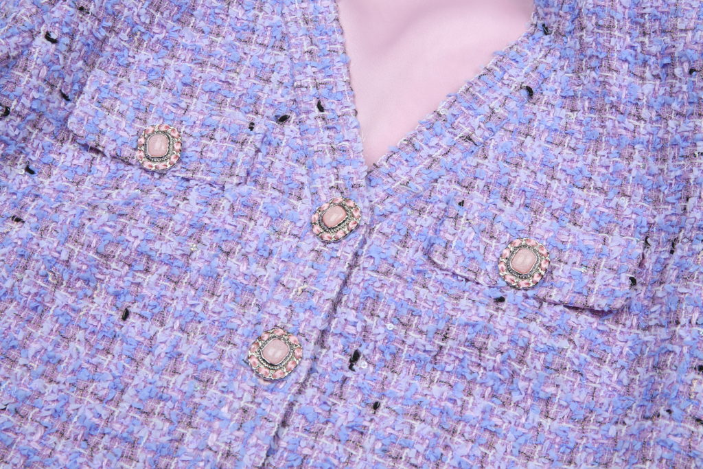 #27.1 Shiny Lavender Tweed Vest [+Sleeves/ 소매추가]