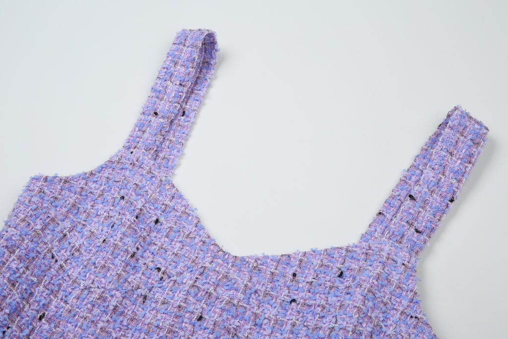#27.2 Shiny Lavender Tweed Dress