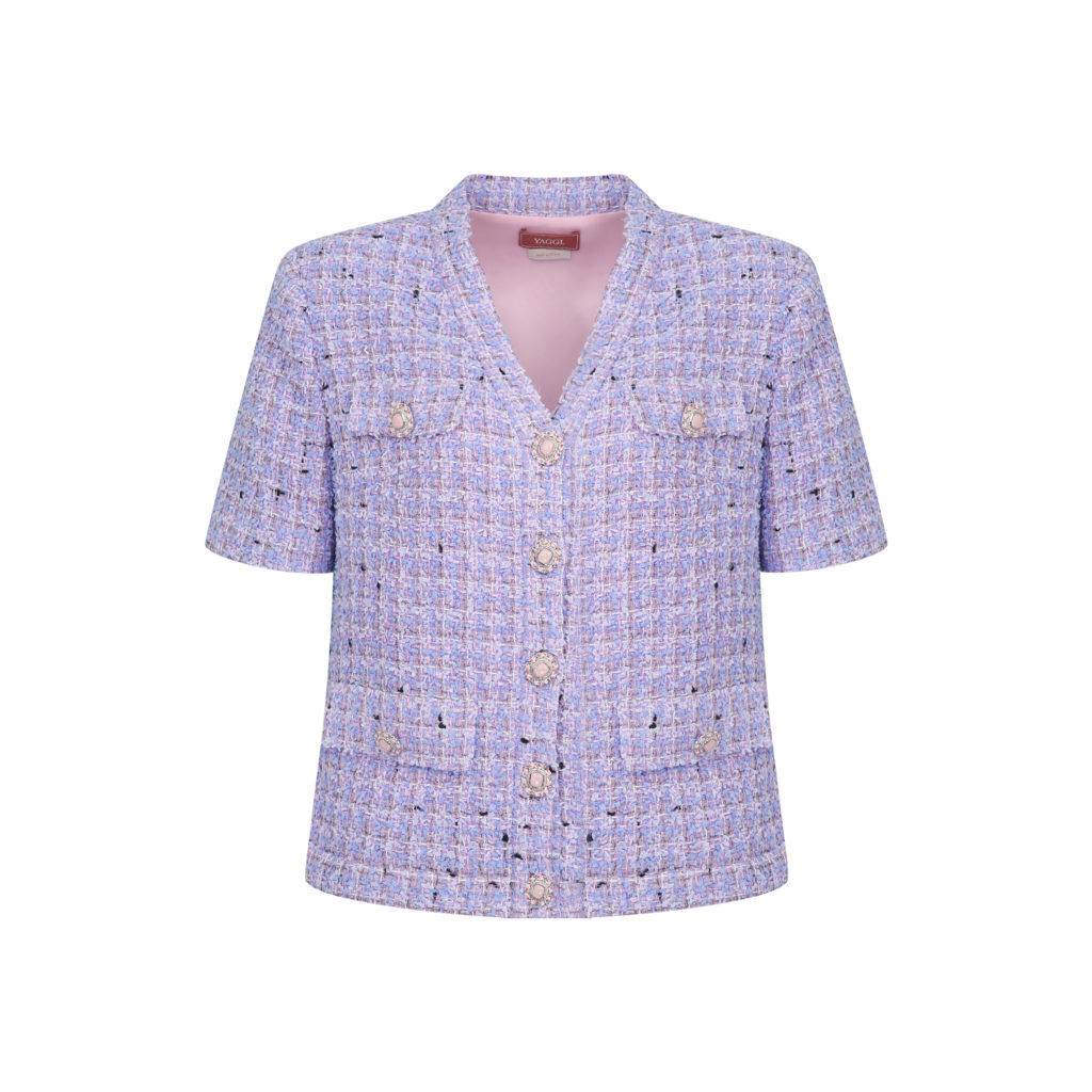 #27.1 Shiny Lavender Tweed Vest [+Sleeves/ 소매추가]