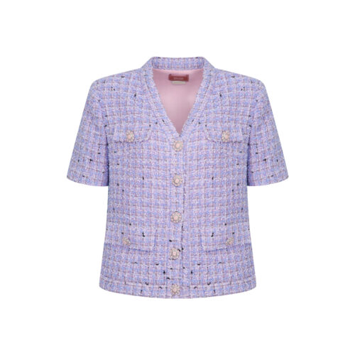 #27.1 Shiny Lavender Tweed Vest [+Sleeves/ 소매추가]