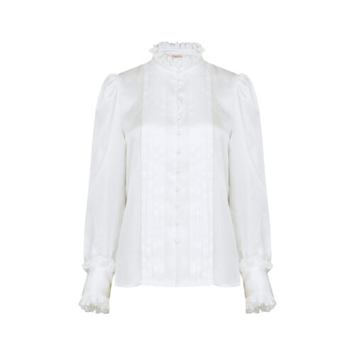 #30.1 Jeanne Silk Blouse (Pearl White)