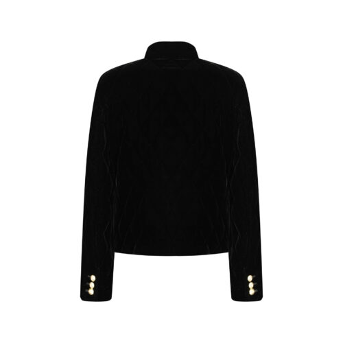 Alternative view of #63 Agehara Quilted Velvet Jacket (Black)(리오더)