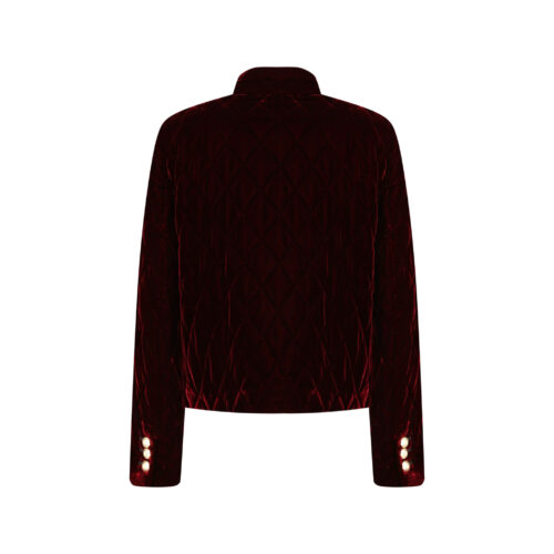 Alternative view of #39.1 Agehara Quilted Velvet Jacket (Burgundy)