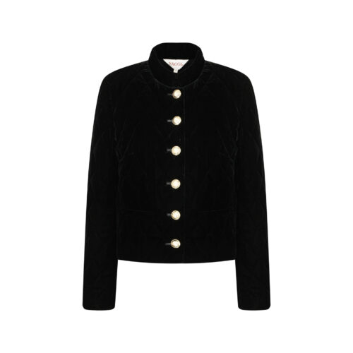 #63 Agehara Quilted Velvet Jacket (Black)(리오더)