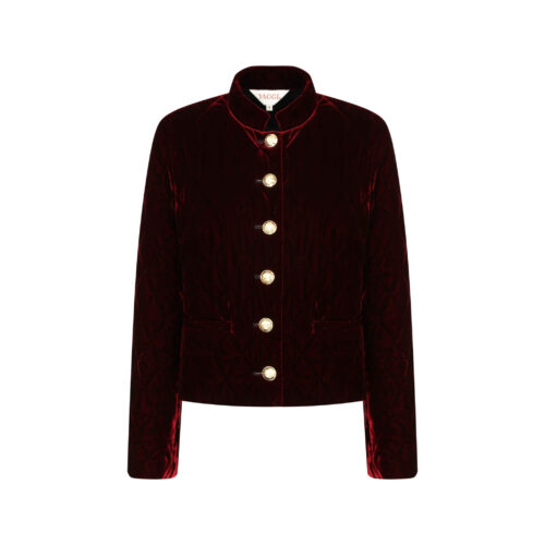 #39.1 Agehara Quilted Velvet Jacket (Burgundy)
