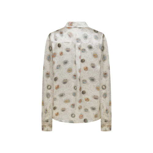 Alternative view of #47 Zodiac Print Silk Shirt (Cream)