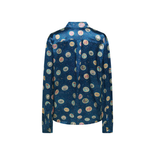 Alternative view of #47.1 Zodiac Print Silk Shirt (Navy)