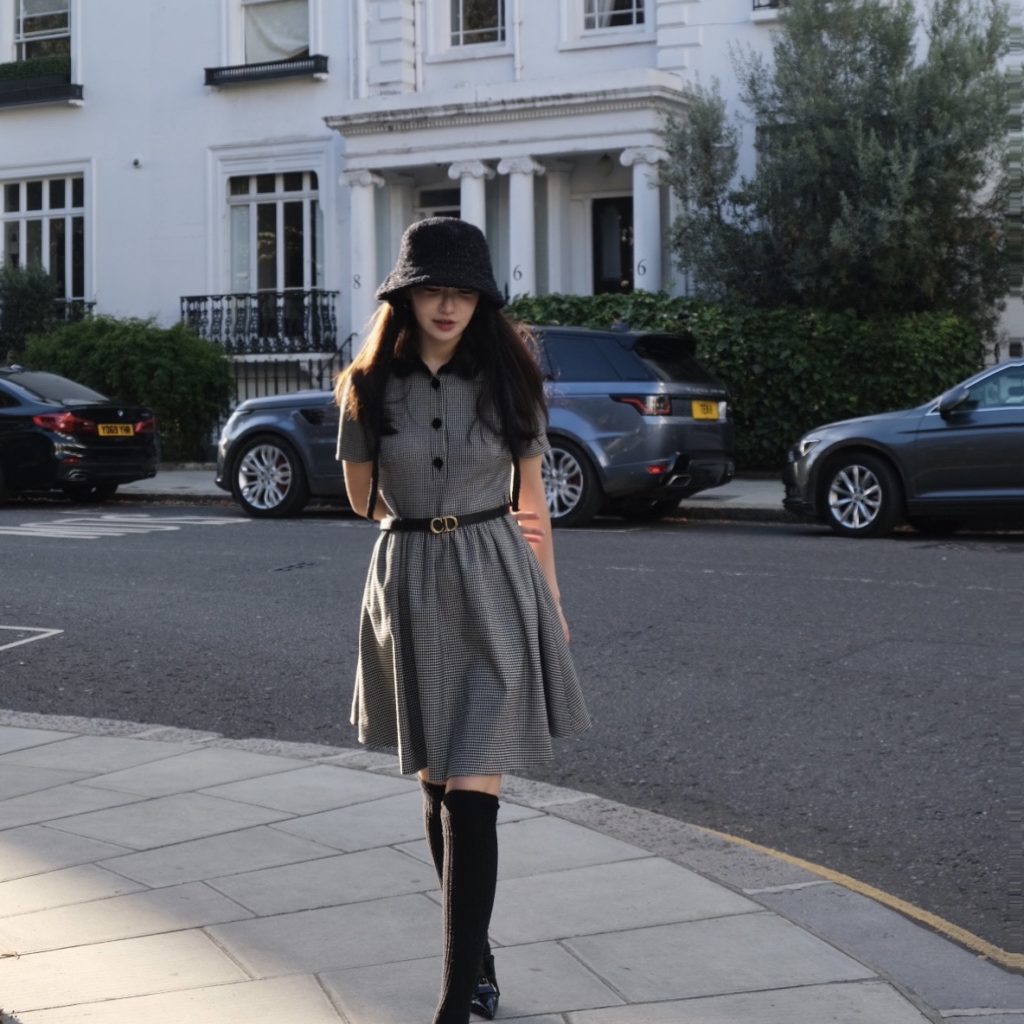 #57 London Check Wool Dress