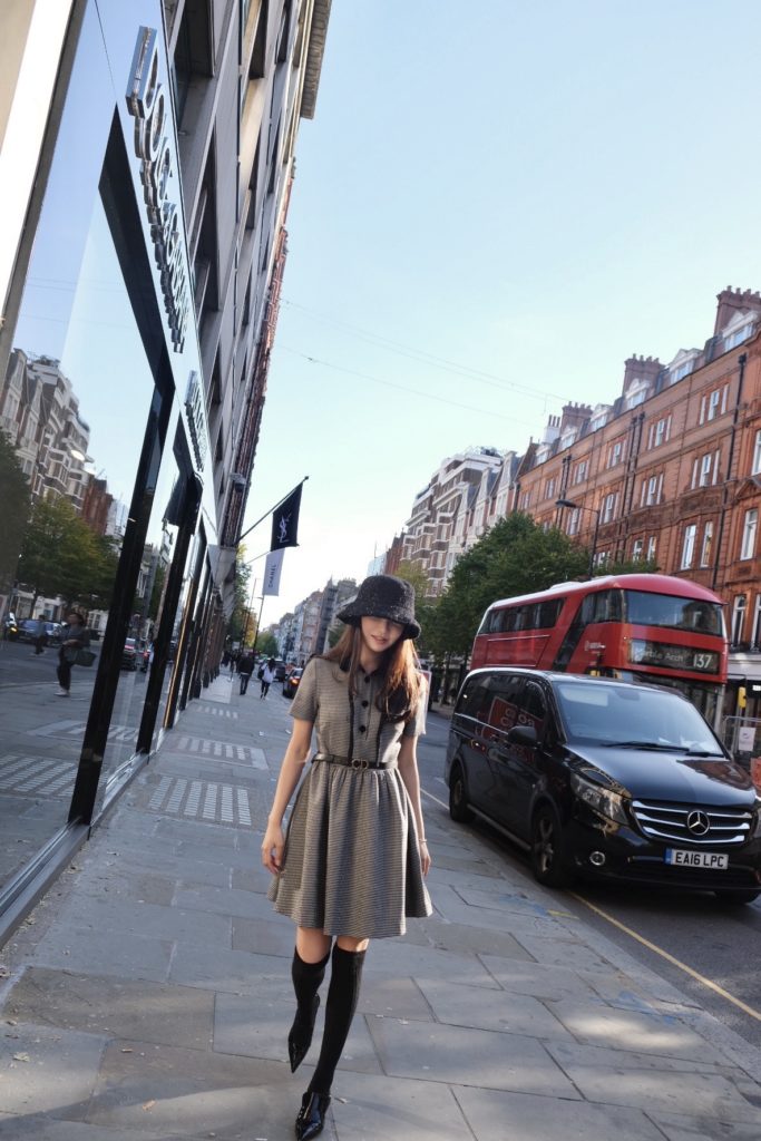 #57 London Check Wool Dress