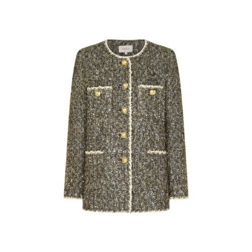 #56 Shiny Black and Gold Tweed Jacket