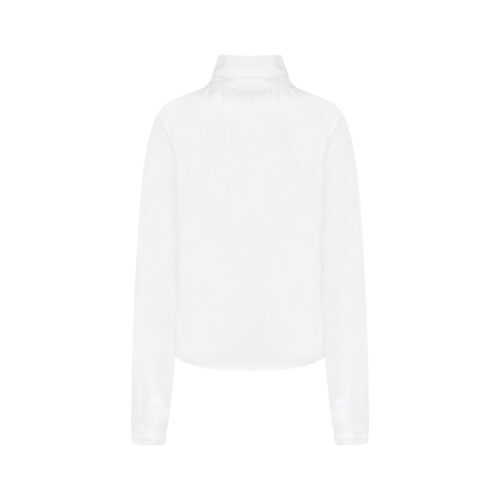 Alternative view of #58 Victoria Cotton Bow Blouse (Pearl White)