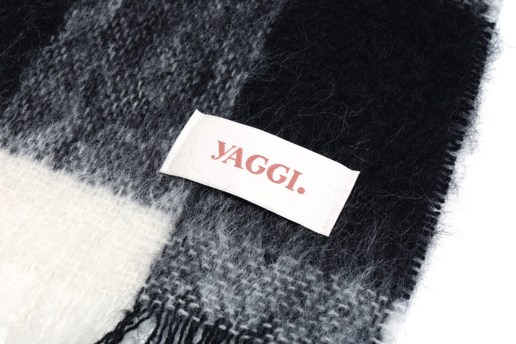 #60 Luxury British Mohair Scarf (Black Check)