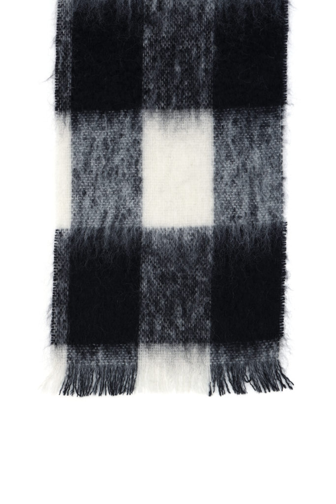 #60 Luxury British Mohair Scarf (Black Check)