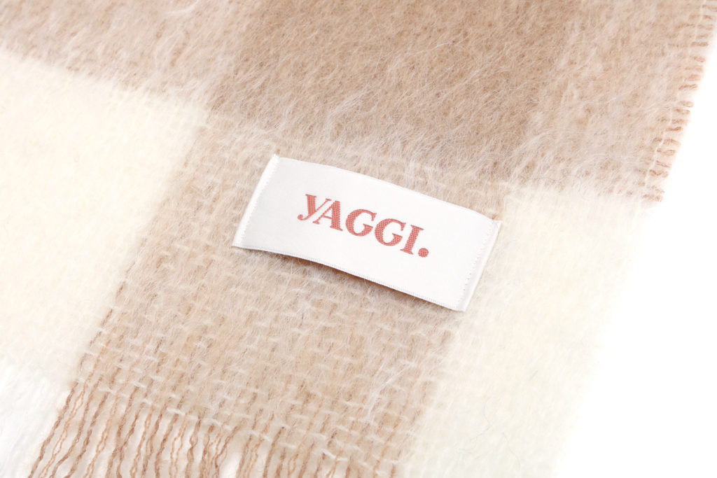 #60 Luxury British Mohair Scarf (Beige Check)