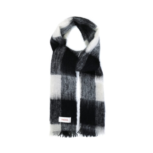 #60 Luxury British Mohair Scarf (Black Check)