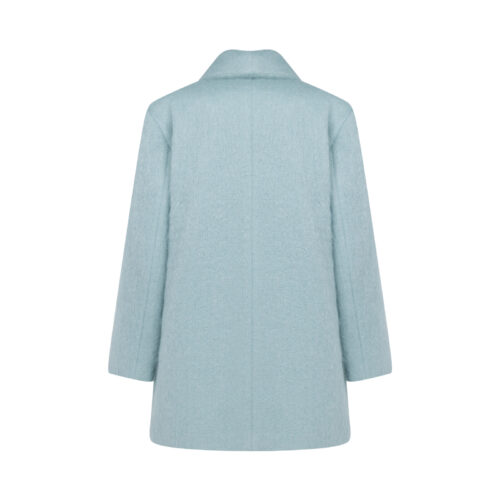 Alternative view of #61 Luxury British Shawl Collar Mohair Coat (Grey Blue)