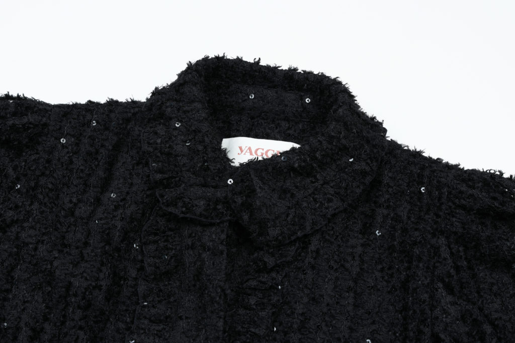 #116.1 Black Sequin Lace Blouse (바로배송)