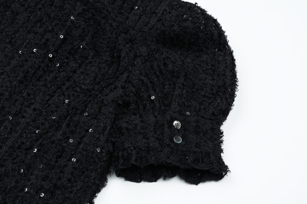 #116.1 Black Sequin Lace Blouse (바로배송)