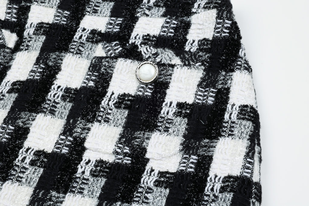 #67.1 Shiny Check Tweed Skirt (Set 5% Off)