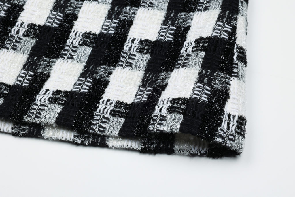 #67.1 Shiny Check Tweed Skirt (Set 5% Off)