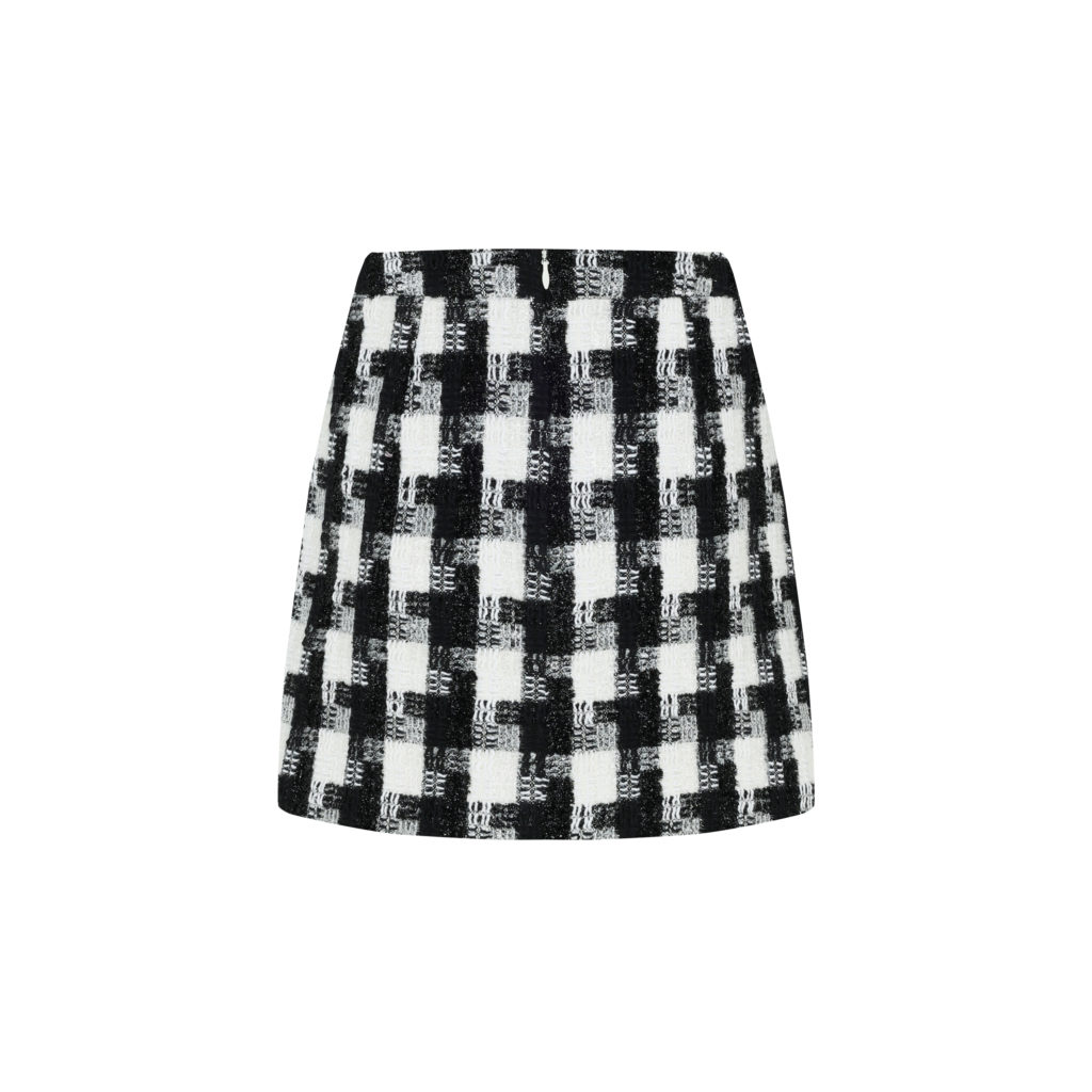 #67.1 Shiny Check Tweed Skirt (Set 5% Off)
