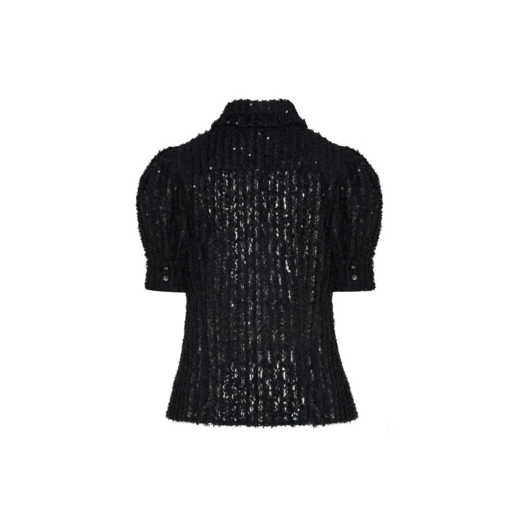 #116.1 Black Sequin Lace Blouse (바로배송)