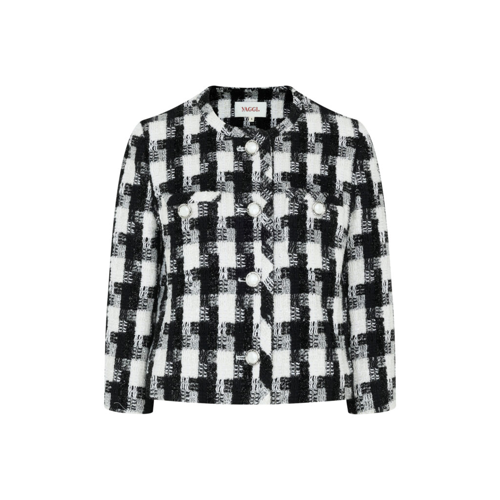 #67 Shiny Check Tweed Jacket (Set 5% Off)