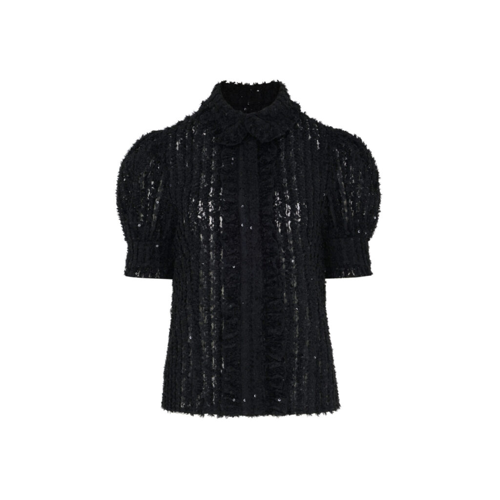 #116.1 Black Sequin Lace Blouse (바로배송)