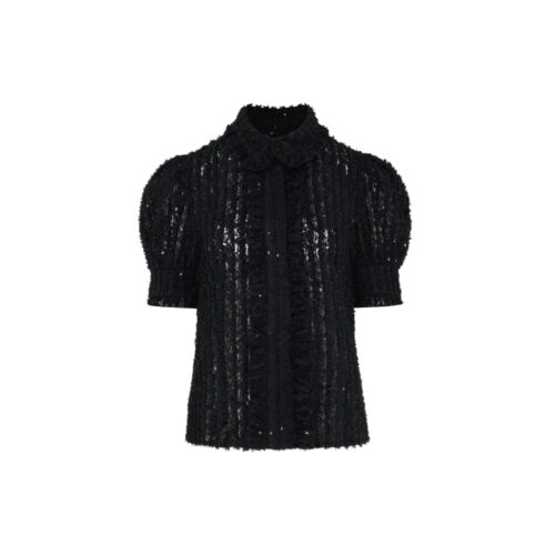 #116.1 Black Sequin Lace Blouse (바로배송)