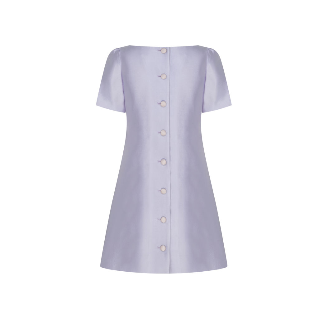 #70.1 Petite Silk Button Dress (Lavender)
