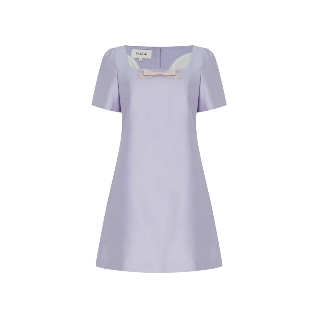 #70.1 Petite Silk Button Dress (Lavender)