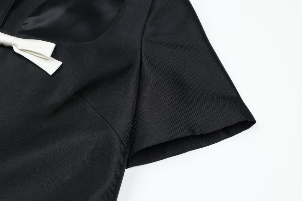 #70 Petite Silk Button Dress (Black)