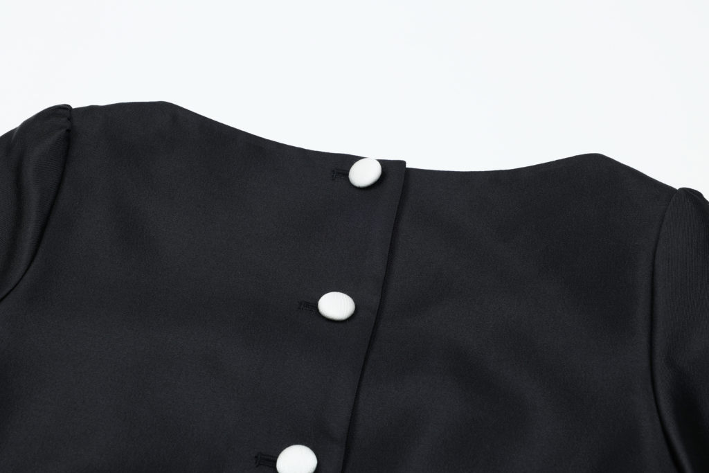 #70 Petite Silk Button Dress (Black)