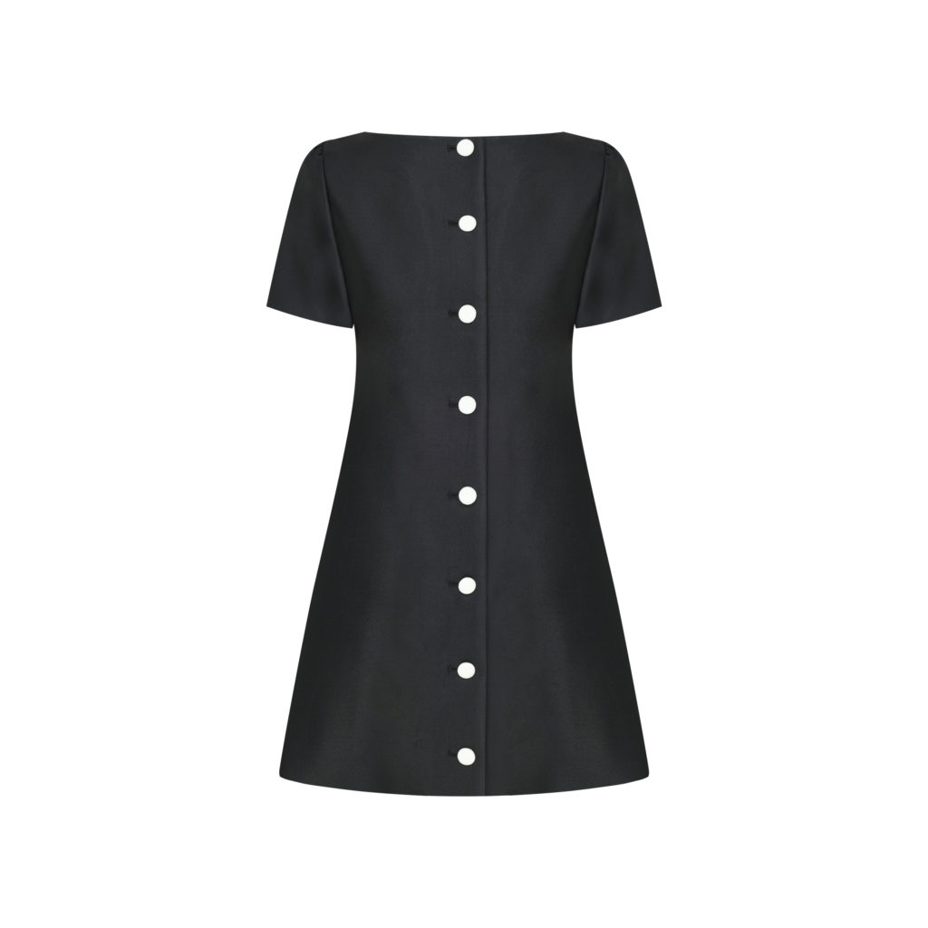 #70 Petite Silk Button Dress (Black)