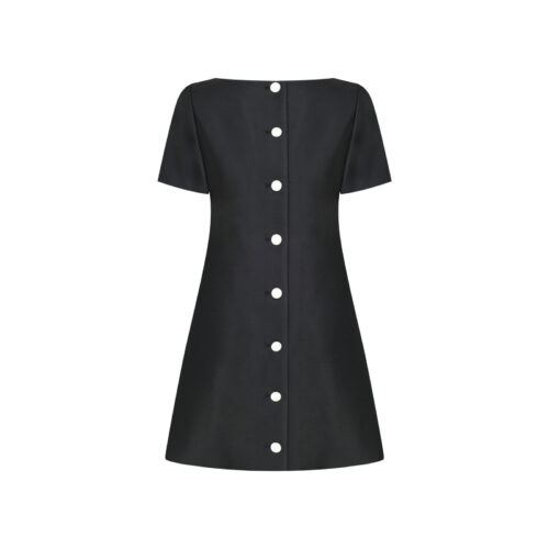 Alternative view of #70 Petite Silk Button Dress (Black)