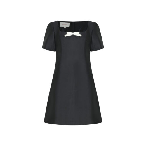 #70 Petite Silk Button Dress (Black)
