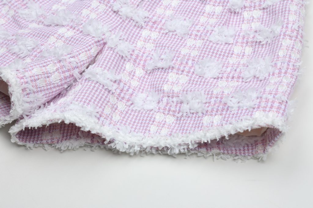 #72.1 Pink Houndstooth Sailor Tweed Shorts ( Set-Up 5% Off)