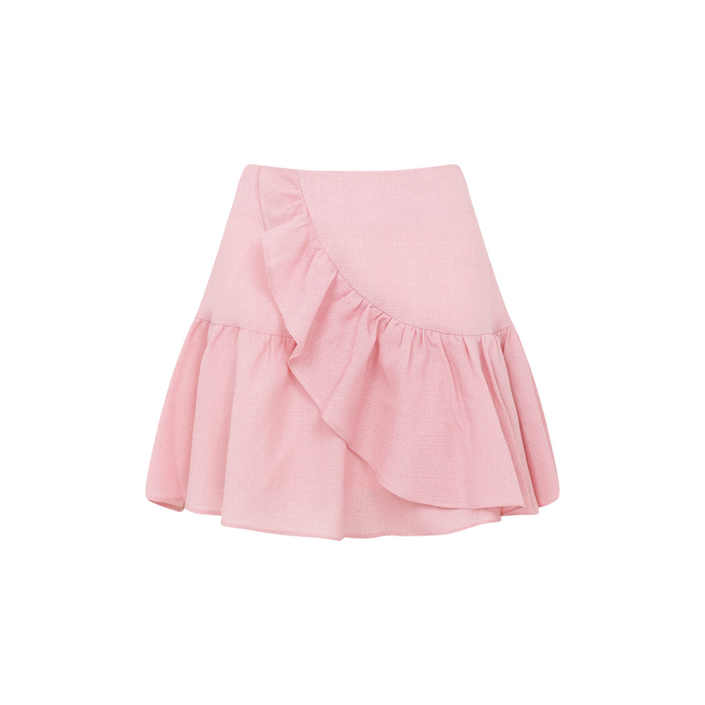 #73.1 Holiday Frill Skirt (Pink)