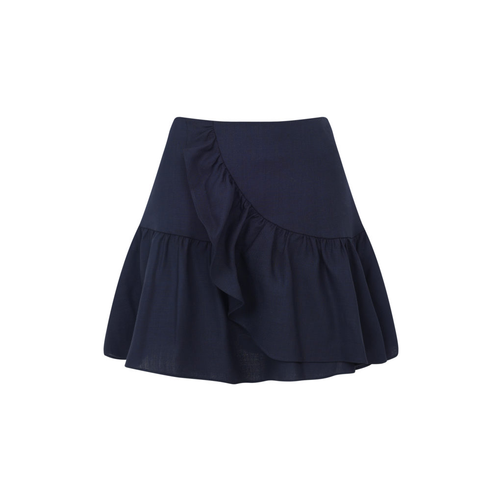 #73 Holiday Frill Skirt (Deep Navy)