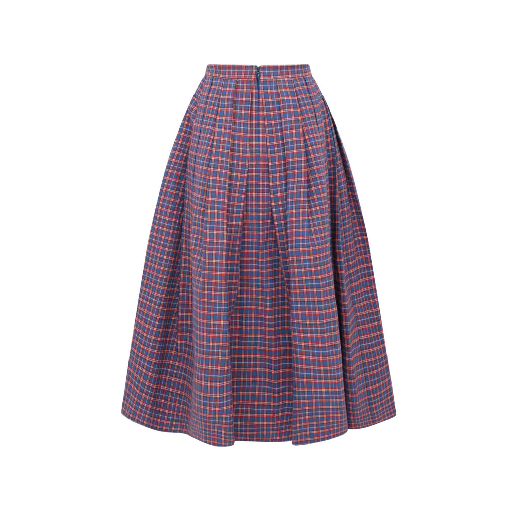 #78. British Check Full Volume Skirt