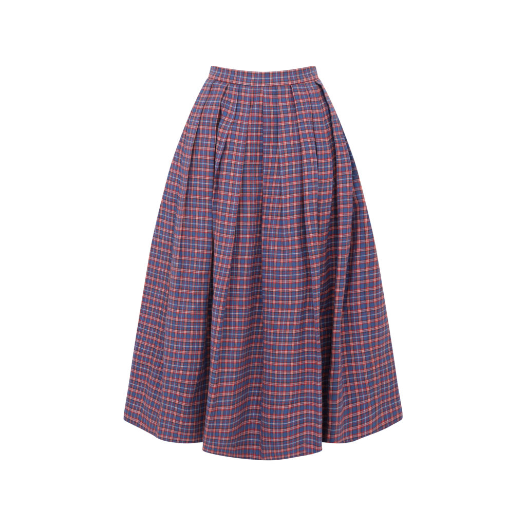 #78. British Check Full Volume Skirt